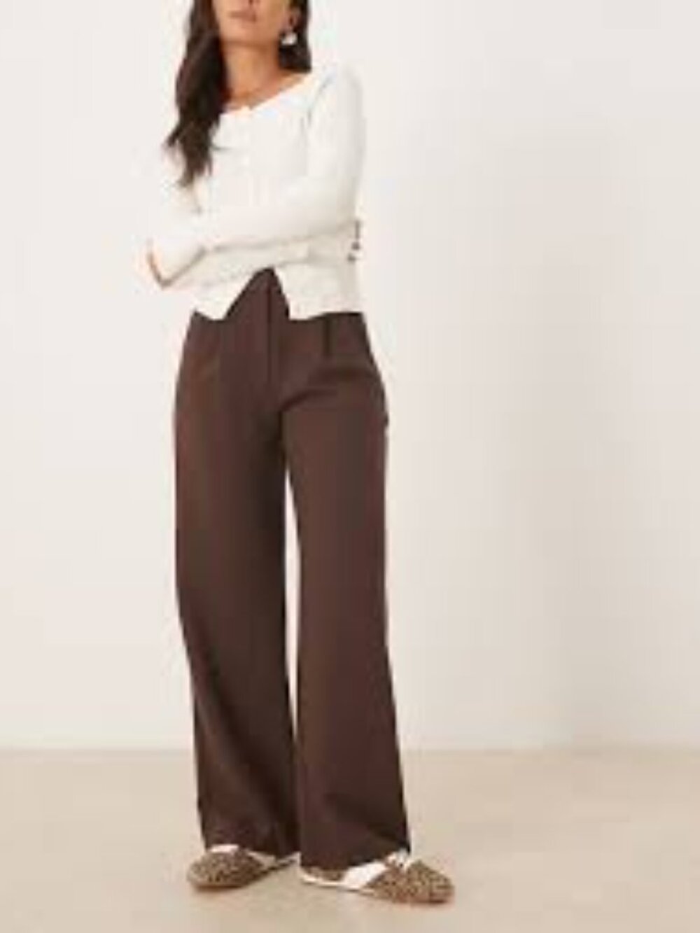 Abercrombie & Fitch Wide Leg Sloane Pants Brown Size Small